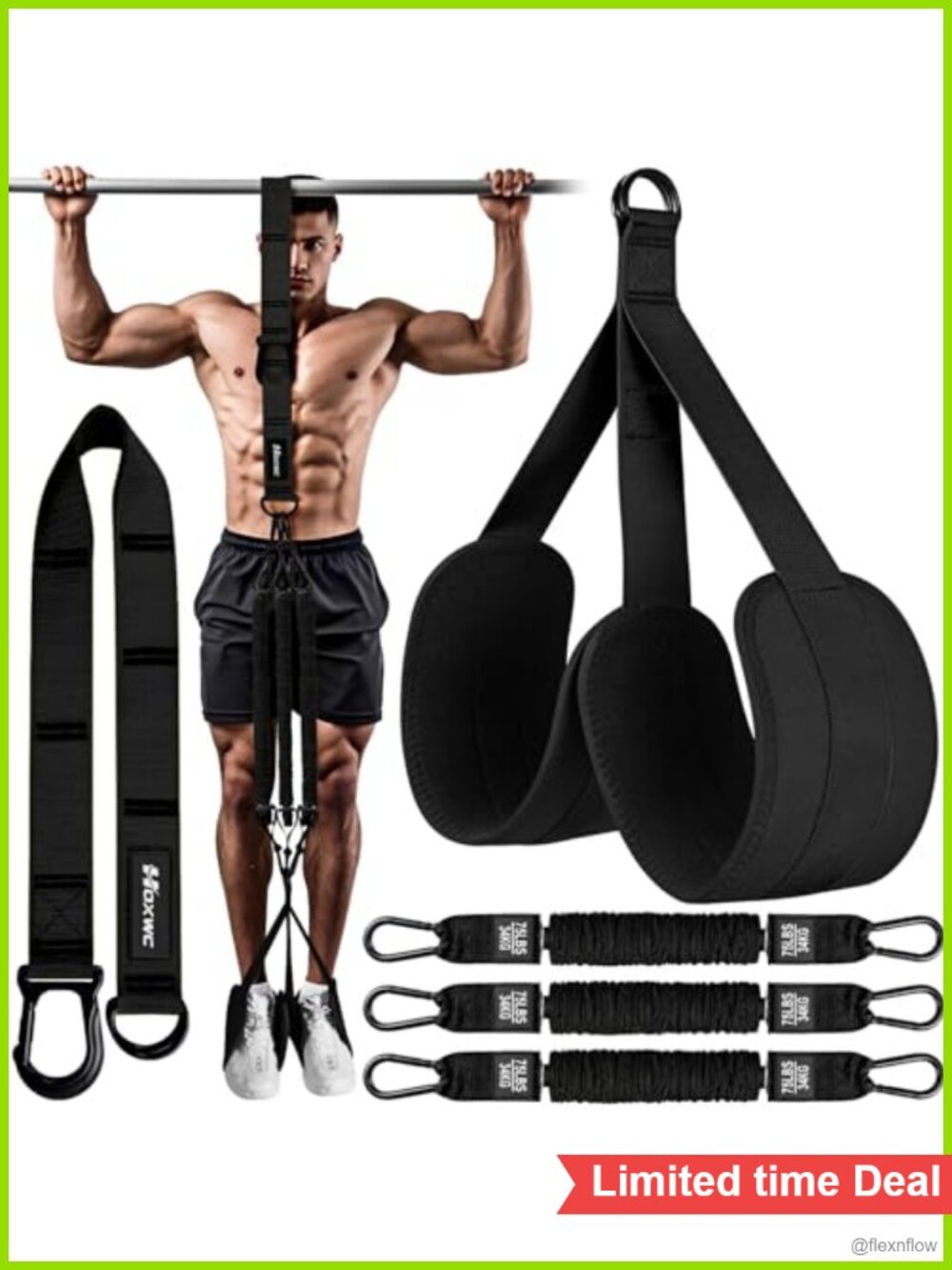 Pull Up Assistance Bands Heavy Duty Adjustable Resistance Band Set with Foot